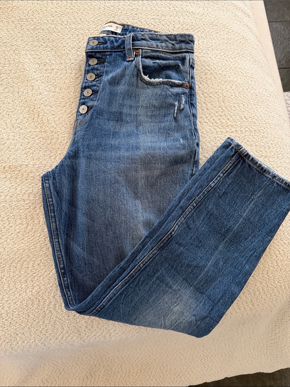 Abercrombie & Fitch High-Rise Button-Fly Blue Denim Jeans